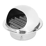 Rejilla De Cubierta De Ventilación De Aire Redonda Gruesa De Acero Inoxidable Redonda A Prueba De Viento Para Rejillas De Ventilación De Aire Acondicionado De Baño 110 Mm/4,3 Pulgadas