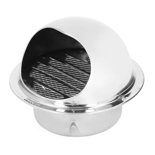 Rejilla De Cubierta De Ventilación De Aire Redonda Gruesa De Acero Inoxidable Redonda A Prueba De Viento Para Rejillas De Ventilación De Aire Acondicionado De Baño 110 Mm/4,3 Pulgadas