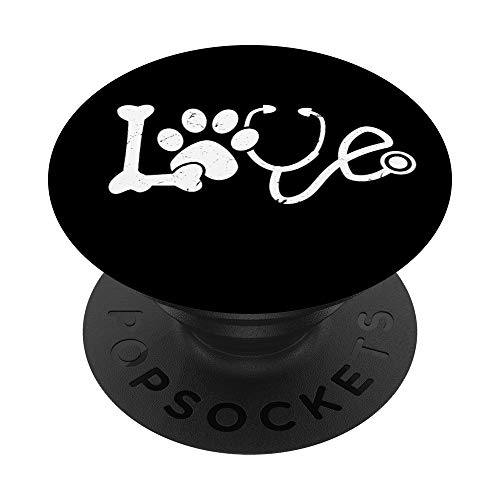LOVE Veterinary Medicine | Cute Veterinarian Doctor Gift PopSockets PopGrip: Agarre intercambiable para Teléfonos y Tabletas