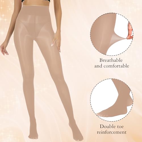 Image of Buauty Shimmer Tights for Women, Shiny Oil Pantyhose Stockings, Oil Bright Shaping Tight Ultra Shiny Sheer Tights High Waist