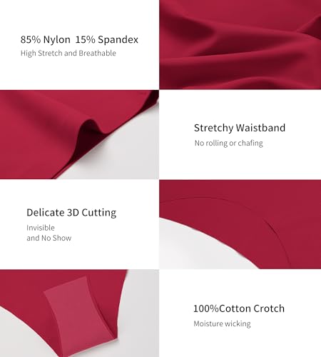Image of SHARICCA Women Seamless Cheeky Bikini No Show Panties Ladies Invisible Breathable Briefs Soft Stretch Underwear Multi Pack