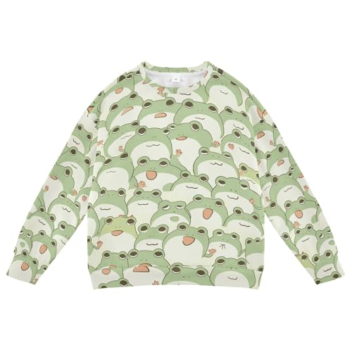 JUNZAN Cartoon Cute Fat Frogs Little Boys Sweatshirt Hoodie Fleece Hoodie for Boys Camping 4T