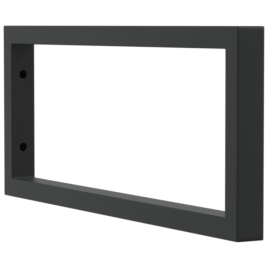 2 soportes para lavabo, color negro, rectangulares, de acero, 20 x 50 cm, montaje en pared para soporte de consola y estante en el baño o la cocina