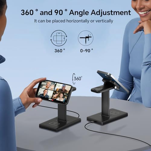 3-in-1 Wireless Charger Stand for iPhone, Apple Watch & AirPods, Magnetic Charging Station for Multiple Apple Devices - image 6