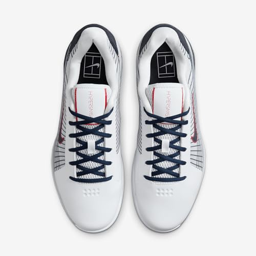 Nike Vapor 12 Hypersmash Men's Hard Court Tennis Shoes (HJ0549-100, White/Sport Red/Pure Platinum/Obsidian)4