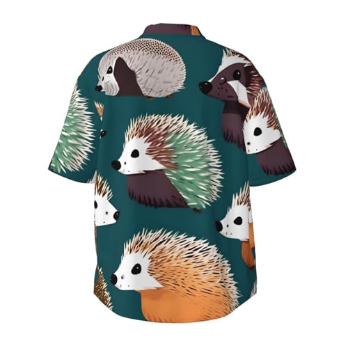 Chemise manches courtes homme imprimé hérissons aux finitions soignées - 7