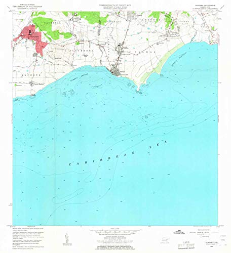 YellowMaps Guayama PR topo map, 1:20000 Scale, 7.5 X 7.5 Minute, Historical, 1960, Updated 1962, 32.17 x 29.36 in - Paper