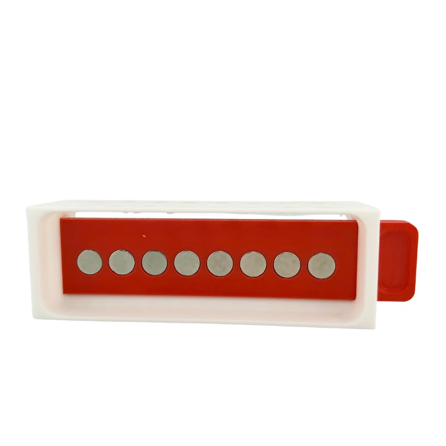 Magnetic Rack Separator for 1.5 mL and 2.0 mL Centrifuge Tubes – 16-Tube Capacity with Sliding Removable Magnets – Made in USA