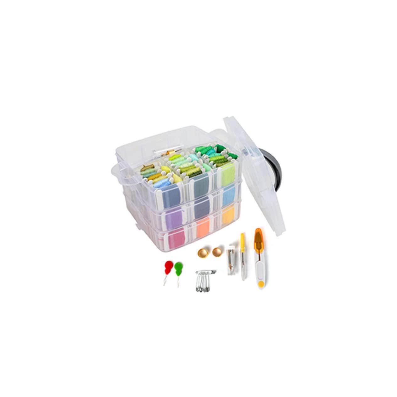 DECORNIJIA Kit Herramientas Bordado Tablero Bobinado Accesorios Caja Almacenamiento Punto De Cruz Mujeres Niñas