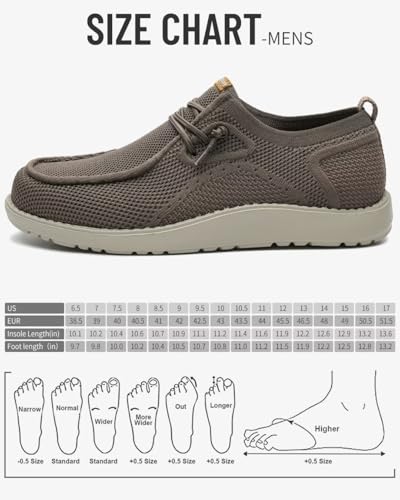 Image of 1TAZERO Men's Extra Wide Slip-On Shoes Loafers Orthopedic Diabetic Shoes for Swollen Feet Comfortable Walking with Arch Support for Plantar Fasciitis, Khaki, 13 Wide
