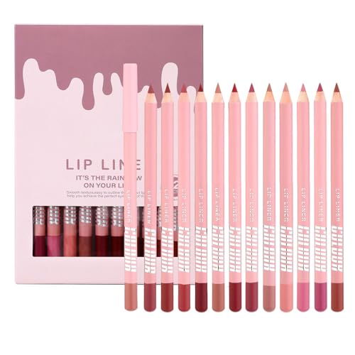 Liner para labios y perfilador cremoso mate de 12 colores naturales de larga duración