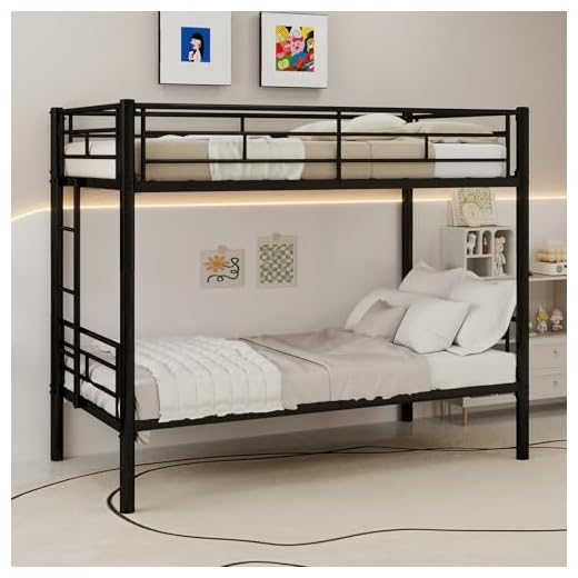 GNIXUU Metal Bunk Bed Twin Over Twin Sturdy Heavy Duty Bunk Beds with 2 Side Ladders, Space Saving, No Box Spring Needed, for Boys Girls Teens Adults