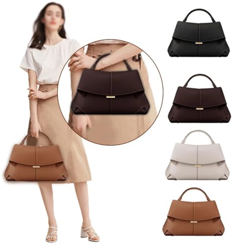 Women's Genuine Leather Handbag, Top Handle Satchel, Shoulder Crossbody Bag with Adjustable Strap3