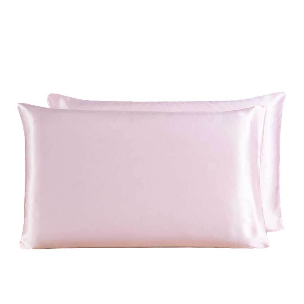 LSHARON Silk 100% 19 Momme Mulberry Silk Pillowcase With Cotton Underside 51x76cm (Pink)