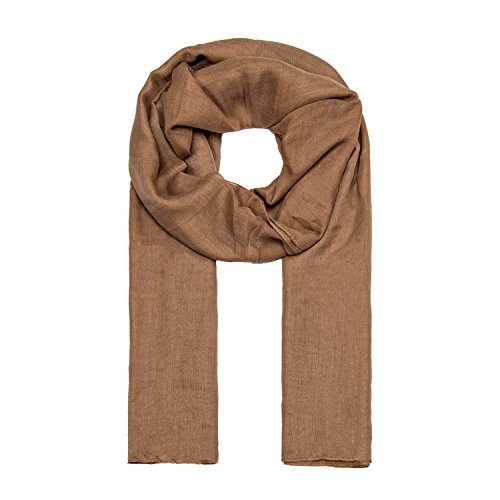 MANUMAR Bufanda unicolor para mujer | pañuelo fino beis como accesorio perfecto para el verano | Bufanda mujer de tubo | Fular mujer infinita | idea del regalo