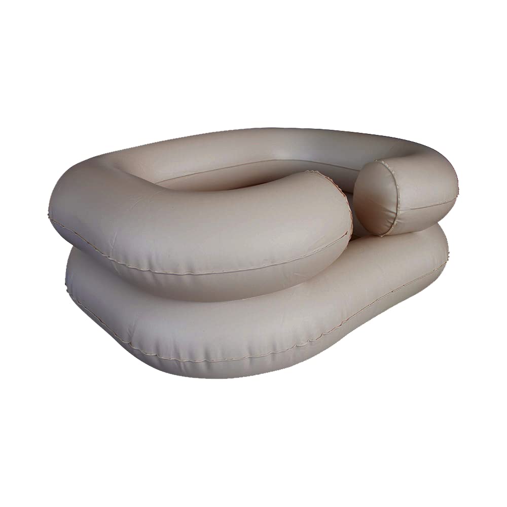 Mobiclinic, Lavacabezas hinchable, Portátil, Lavabo de champú inflable, Para ancianos y discapacitados, Tubo drenaje, Con accesorios, Blanco