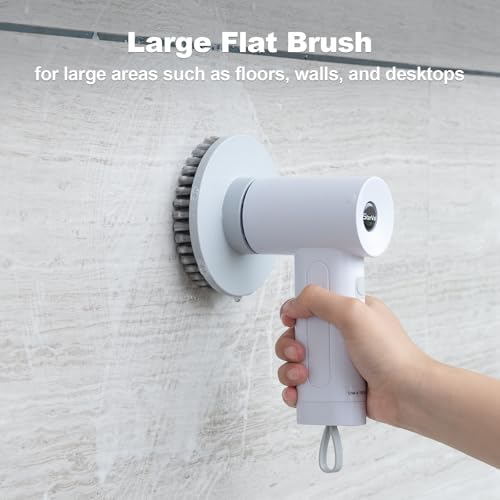 Image of Large Flat Brush Heads for Electric Spin Scrubber Cleaning Floors, Tiles, Countertops, Walls