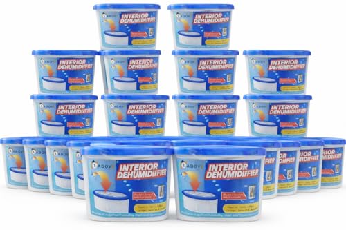 Dehumidifier 500ml Pack of 20 | Condensation Remover Moisture Absorber, Dehumidifiers for Damp, Mould, Moisture in Home, Kitchen, Wardrobe, Bedroom, Caravan, Office, Garage, Basement (20)