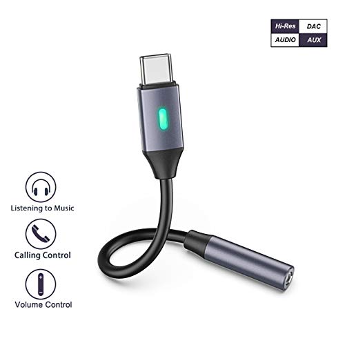 USB Type C Headphone Jack Adapter, Conmdex Type C to 3.5mm Audio Dongle