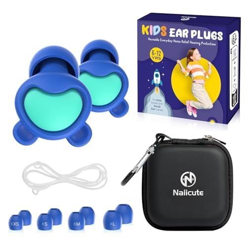 Ohrstöpsel Kinder (6-12 Jahre) - Wiederverwendbarer Gehörschutz Kinder, Ohrenstöpsel lärmschutz mit Schnur für Konzert, Konzentration, Angst, Schule, Zuhause, Reisen, Schlaf, Fliegen, Feuerwerk, 26dB