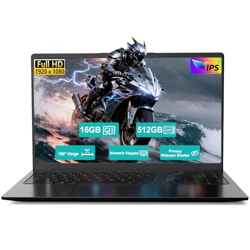 15.6' FHD Student-Laptop AMD Ryzen 5(Beat i5-1135G7, Up to 3.7GHz) 16GB RAM 512GB SSD, Radeon Vega 8 GPU Gaming-Laptop with 65W Fast Charging BT5.0 Webcam Privacy Shutter Numpad for Office Home Study