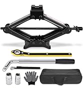 Car Jack Kit Scissor Jack for Car 1.5 Ton (3307 lbs) Scissor Jack Kit Universal Car Emergency Kit...