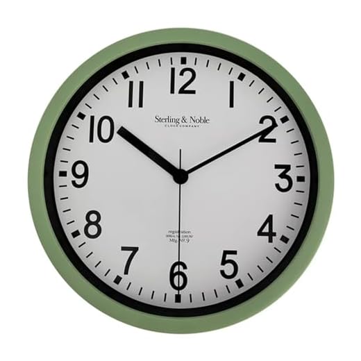 KQEC Modern Basic Round Wall Clock - Powered by 1AA Battery (Sage)