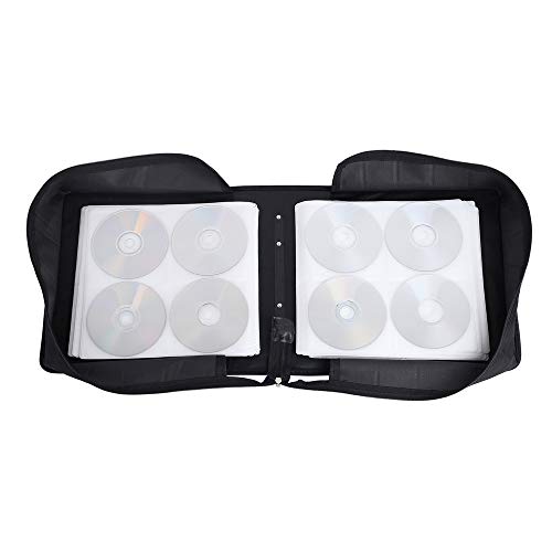 Vicoter 400 Large Capacity CD/DVD Case, CD Case Holder Portable DVD Storage Organizer with Hand Strap Easy to Carry (Black) - Thumbnail 5