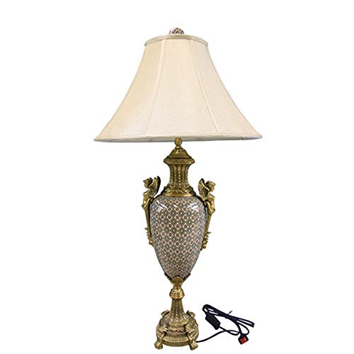 Preisvergleich Produktbild KIWG Nachttischlampe,Europäische Retro Kreative Handgemalte Keramische Tischlampe, Dekorative Nachttischlampe des Wohnaccessoires, Innendesktopabstimmung