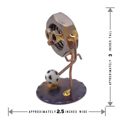 Soccer Nut Collectible Handmade Metal Art Figurine, Desk Accessories, Trophy, Boss Gift, Home Office Décor - Image 3