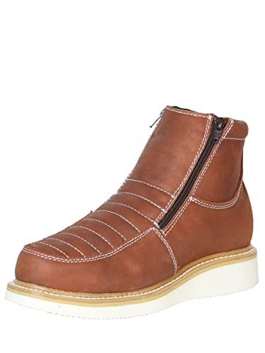 Mens Short Ankle Western Work Cowboy Boots, Mens Leather Soft Toe Work Boot, Botin de trabajo leather