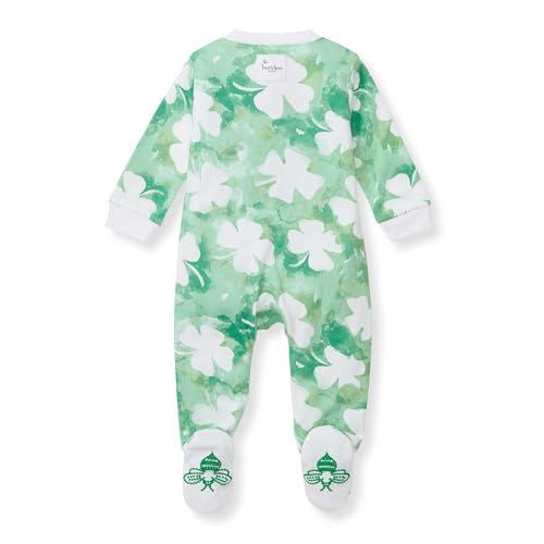 Image of Burt's Bees Baby unisex-baby Sleep & Play, Organic One-piece Romper-jumpsuit Pj, Zip Front Footed Pajama