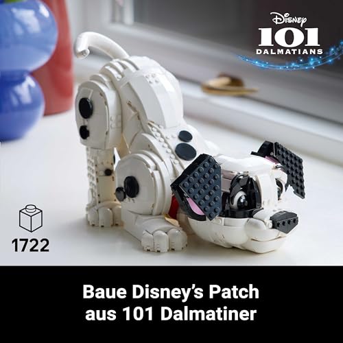 LEGO ǀ Disney Welpe aus 101 Dalmatiner - Individuell gestalltbares Bauset für Erwachsene - Verwandelbar in 6 süße Hunde mit drehbarem Kopf und Schwanz - DIY Deko - Geschenkidee für Fans - 43269