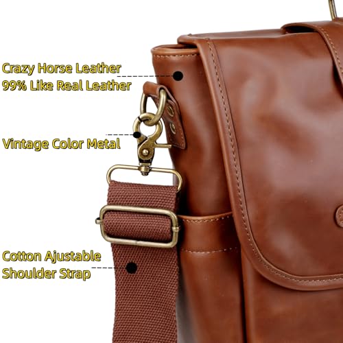 Baosha Stylish Leather 15.6 inch Laptop Bag for Men Messenger Bag Vintage Briefcase Shoulder Bag YL-014