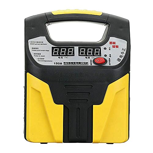 Riloer Cargador de Batería para Automóvil, Cargador y Mantenedor Automático de Batería 360W 15A 12V-24V con Pantalla LCD, Utilizado para Cargar, Mantener y Reparar Varios Vehículos