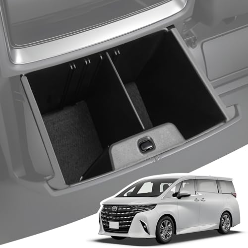 LANGBEAN トヨタ アルファード ヴェルファイア 40系 Zグレード コンソールリアエンドボックス リア吹き出し口用 マルチボックス 収納ボックス ゴミ箱 カスタムパーツ 内装パーツ アクセサリー 小物入れ 仕切り調整可能 滑り止めマット付き