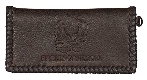 Harley-Davidson Men's Ride Free Trucker Leather Wallet w/RFID Protection - Brown