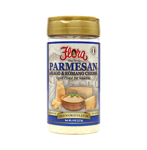Flora 3 Cheese Shaker | Parmesan, Asiago & Romano (8oz Shake...
