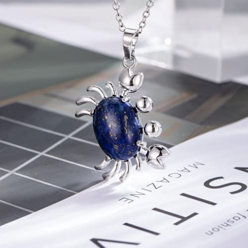 Vijashop Crab Necklace For Women Lapis Lazuli Crab Pendant Crab Jewelry Lapis Necklace Birthday Gift For Girlfriend Wife Mother Daughter #TOP3