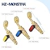 HZ-MONSTAR Air Conditioning Refrigerant Ball Valve 1/4’’ SAE, Brass HVAC Angled Shut-Off Ball Valve Adapter for Mini Split System, Low Loss Fittings HVAC for R410A R134A R12 R22 R502 A/C Systems #1