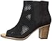 TOMS Women's Majorca Peep Toe Boot, Black Diamond Perforated Suede Mix, 11 Medium US