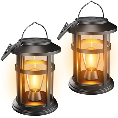 Electight 2 Stück Solarlampen für Außen Hängend, Solar Laternen...
