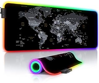 TITANWOLF - RGB Gaming Mouse Mat - 800x300 mm - XXL Extended Large LED Mouse Pad - 7 Multi Colour and 4 Effect Modes  Non Slip Rubber Base - Mice Mat for MacBook Roccat Razer PC  wipeable