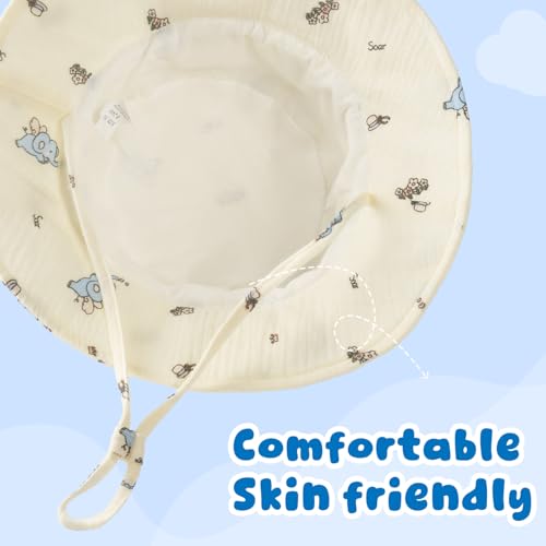 Image of Muslin Baby Sun Hat Sun Protection Baby Toddler Bucket Hats for Boys Girls