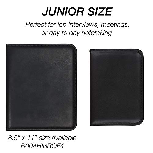 samsill professional padfolio faux-leather mini portfolio with 5 x 8 writing pad black