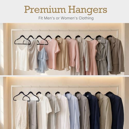 Image of HOUSE DAY Black Velvet Hangers 5280 Pack (88 Cases, 60P /Case) Pallet Package for Small Business, Non Slip Clothes Felt Hanger Heavy Duty for Coat, Premium Slim Space Saving Suit Hangers