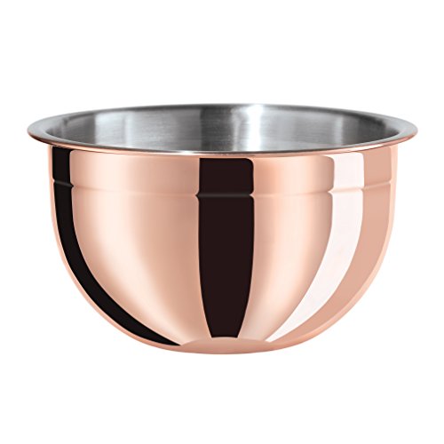 Tazón para mezclar de acero inoxidable con baño de cobre 3 qt miniatura 1