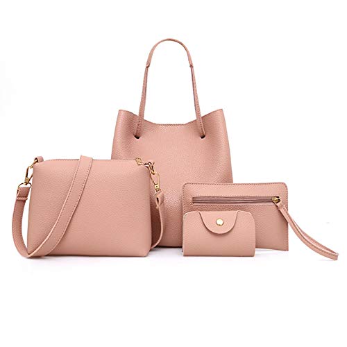 Women's Purses And Handbags Set, 4Pcs PU Leather Shoulder Bag/Top Handle Bag/Satchel Purses, Fashion Tote Bags Set