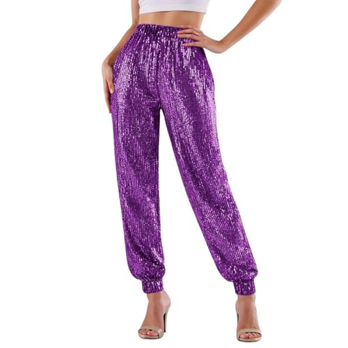 Pantalon de loisirs chic à taille haute pour femme - Coupe moulante
