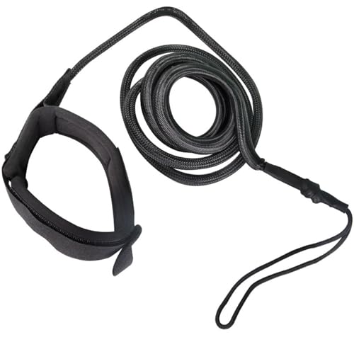 kowaku Surf Board Leash Surfing Leash Surf Traction Rope Lightweight Coiled Paddle Board Ankle Strap for Skimboard Outdoor, Black